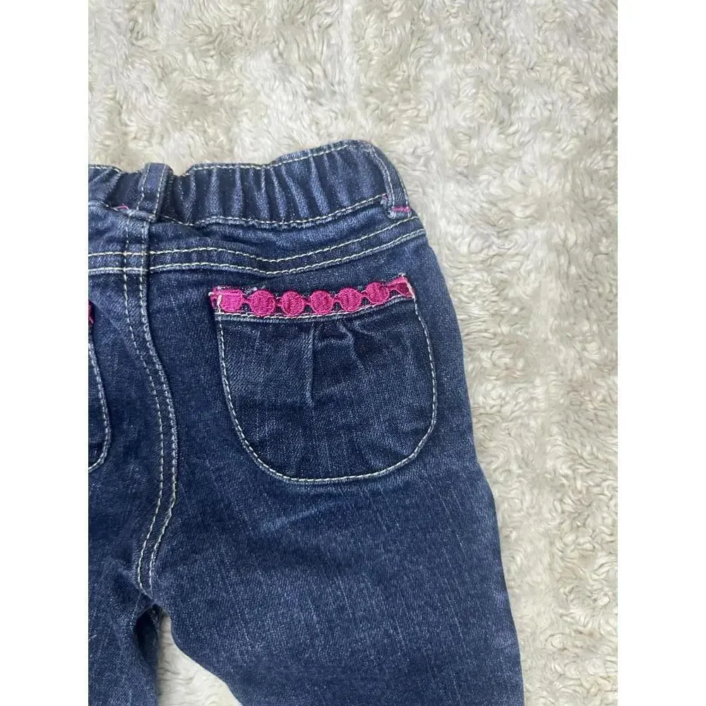 Gymboree pink embroidered jeans Size 6-12 Months